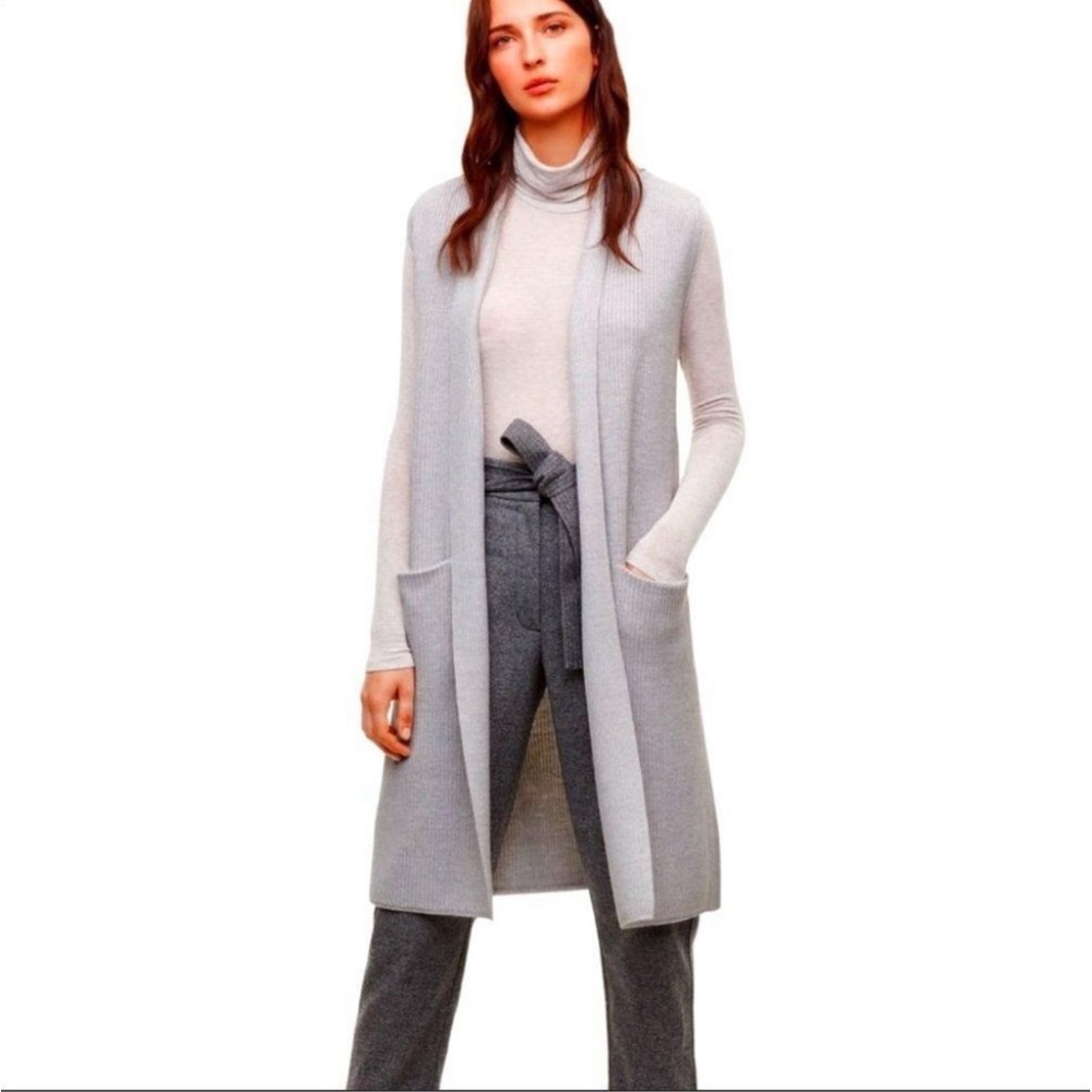 Wilfred Relaxed Rayon Nylon Long Cardigan Vest. Size XS